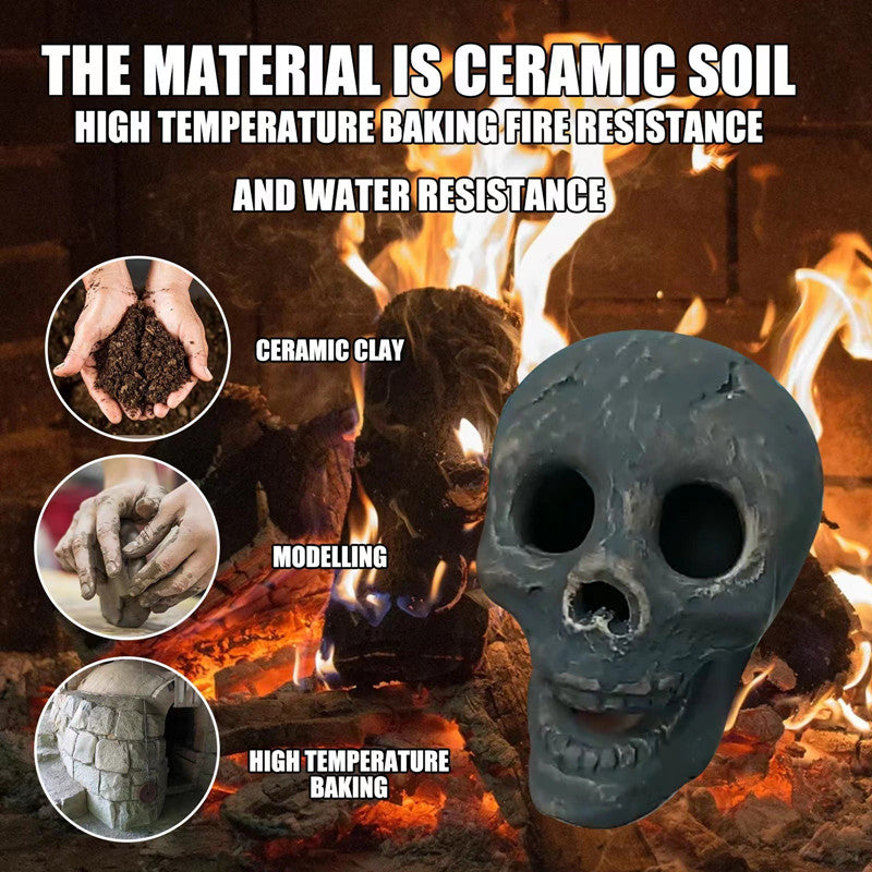 Skull Halloween Fire Pit Ornament – Outdoor BBQ Spooky Garden Decor