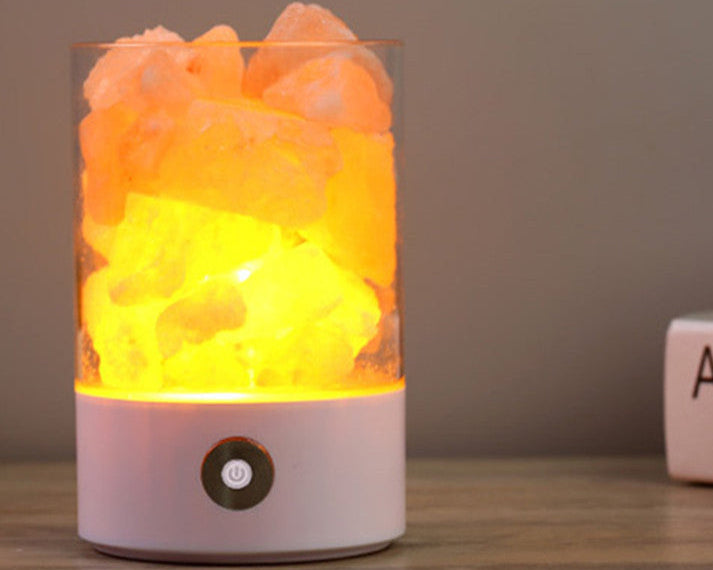 Crystal Himalayan Salt Night Light – USB LED Relaxing Mood Lamp for Bedroom & Cozy Home Ambience