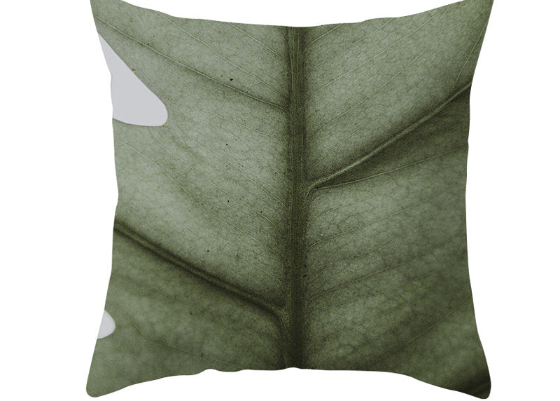 Light Tropical Plants Peach Skin Fleece Pillowcase – Soft Home Decor Cushion Cover