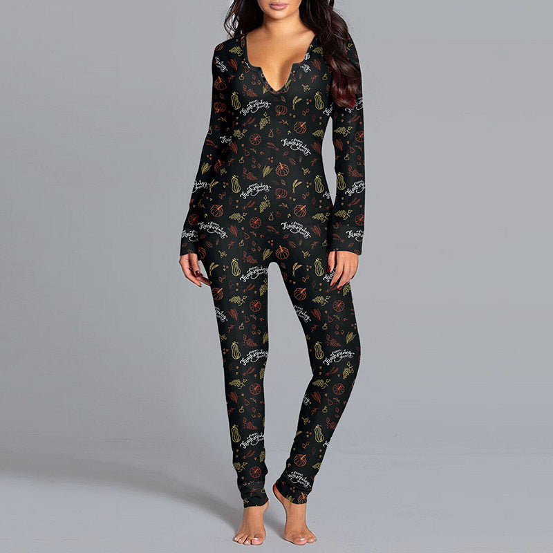 Halloween Lounge Jumpsuit – Comfy Pajamas for Festive Nights
