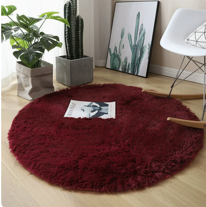 Cozy Fluffy Area Rug – Round Faux Fur Carpet for Living Room & Bedroom