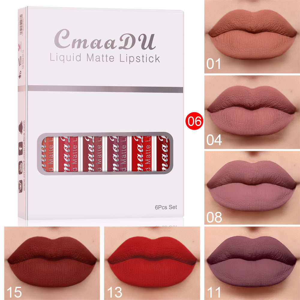 6-Piece Matte Waterproof Lipstick Set – Long Lasting, Transfer-Proof Lip Gloss Kit for All-Day Wear