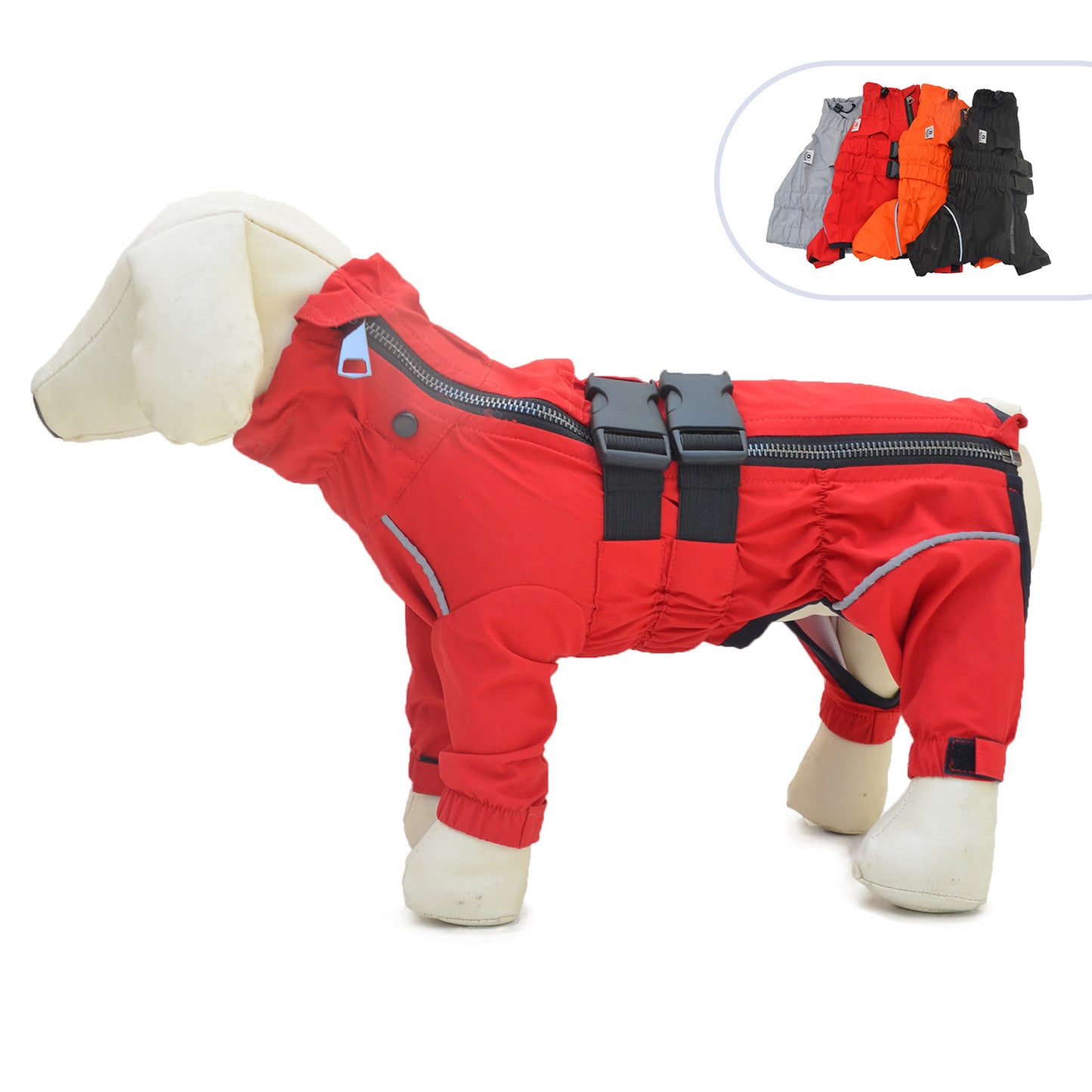 Pet Dog Raincoat – Waterproof Four-Legged Outdoor Jacket for Small & Large Dogs