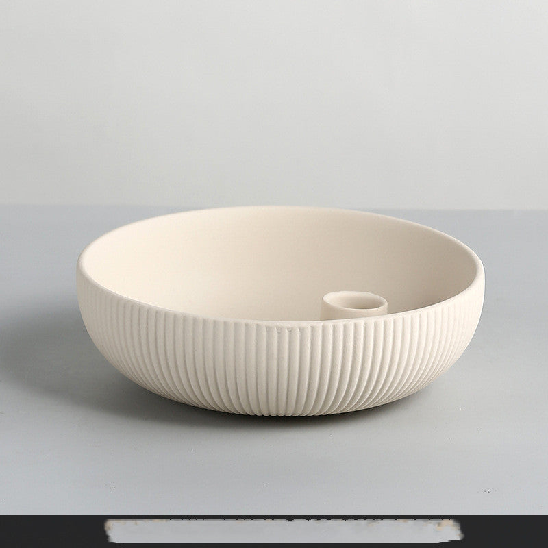 Minimalist Ceramic Candle Tray – Elegant Candle Holder for Modern Home Decor