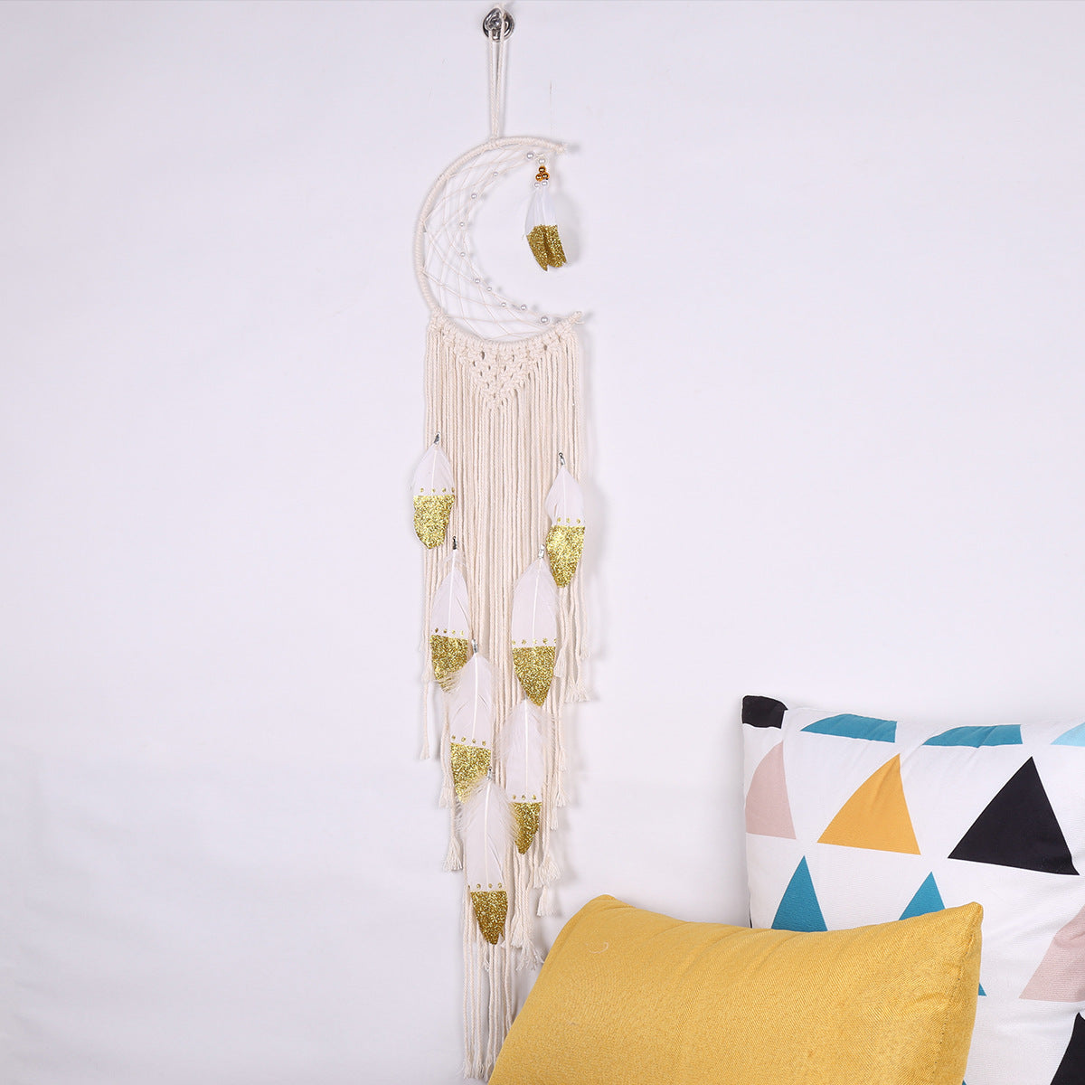 Gold Crescent Dream Catcher – Boho Charm Made Easy