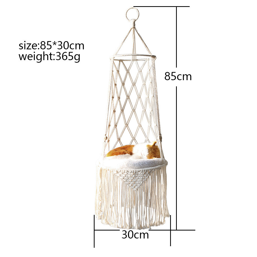 Cozy Macrame Cat Hammock – A Swinging Pet Retreat