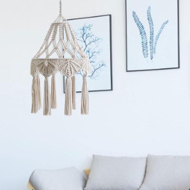 Hand-Knitted Macramé Lampshade for Boho Chic Lighting
