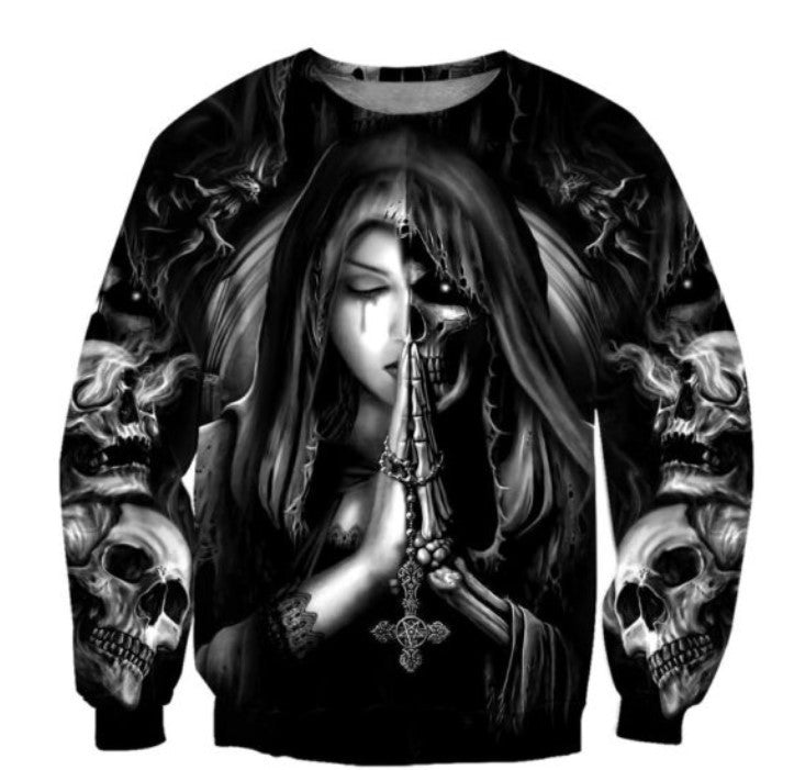Halloween Skull 3D Sweatshirt for Cozy Cool Nights