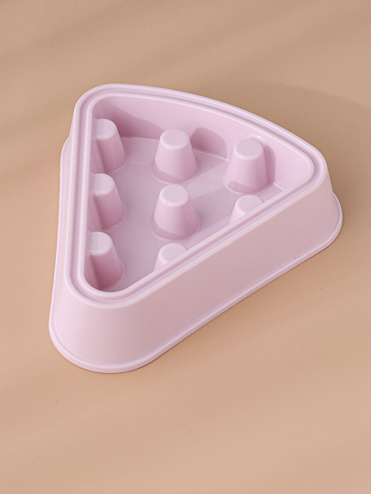 Cartoon Pizza Slow Feeder Pet Bowl – Anti-Choking Cat & Dog Food Dish