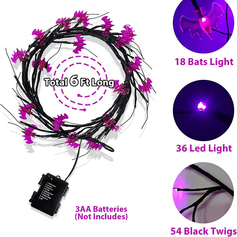 Halloween LED Lights With Pumpkins & Bats