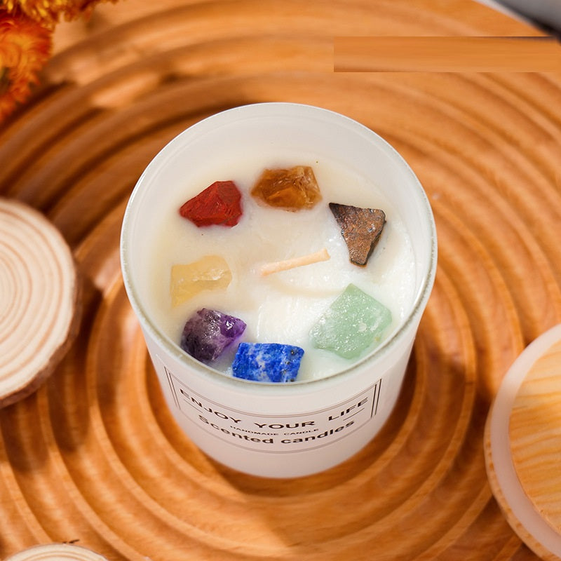 Elegant Aromatherapy Candle Gift Box – Natural Crystal Soy Wax Smokeless Home Fragrance