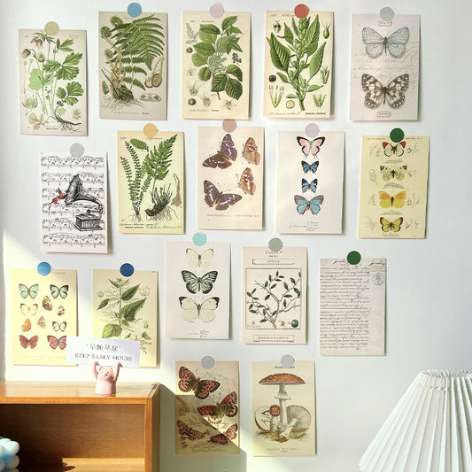 Nature Wall Decor Postcards – Forest Plant Series Wall Stickers for Home Decor