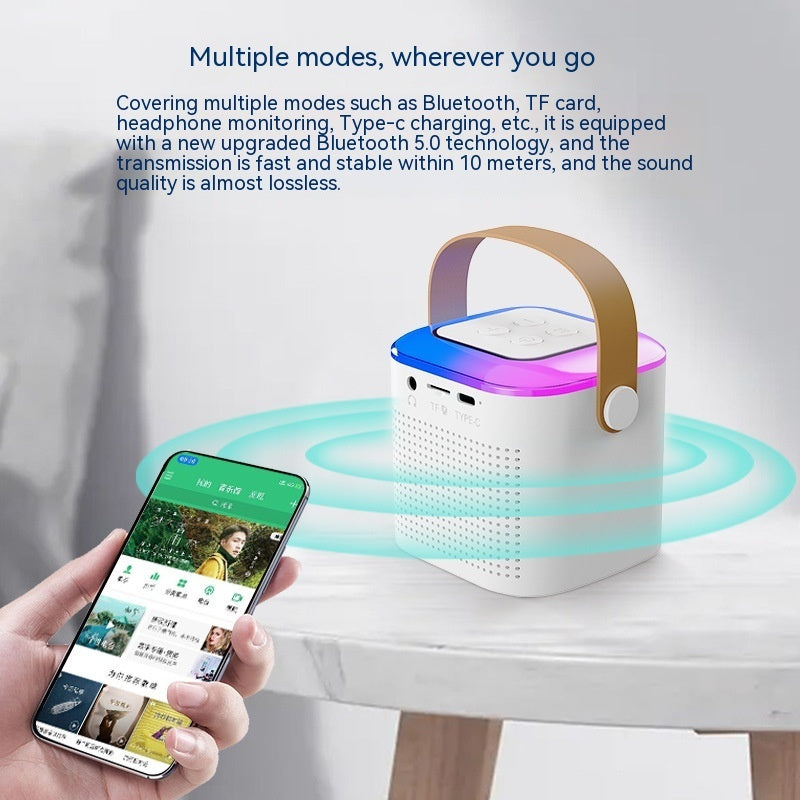 Wireless Karaoke Speaker System – Bluetooth RGB Microphone Set for Home Party & Entertainment