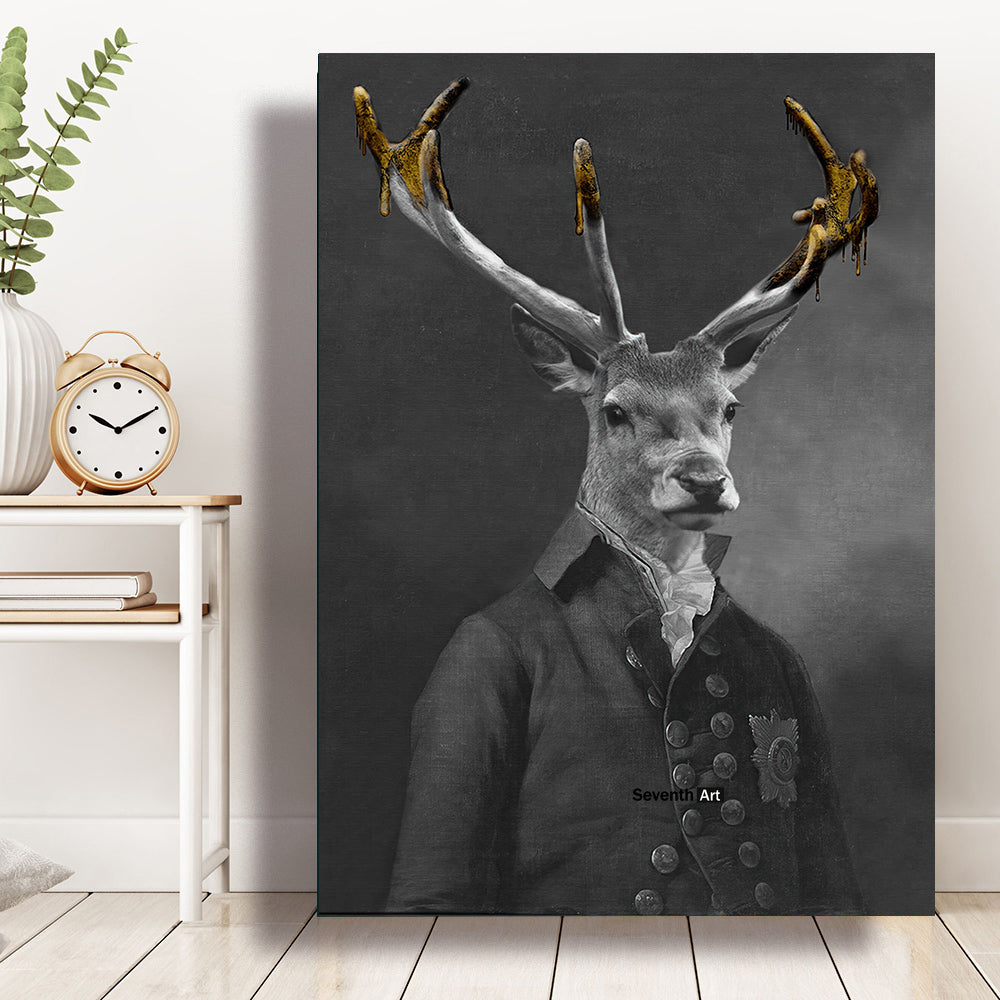Modern Black Wildlife Poster – Canvas Wall Decor for Home & Bedroom