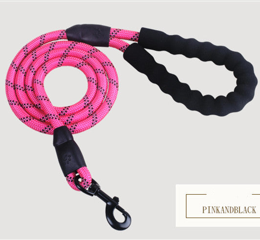 Adjustable Reflective Dog Leash – Durable Nylon Lead for Safe Night Walking
