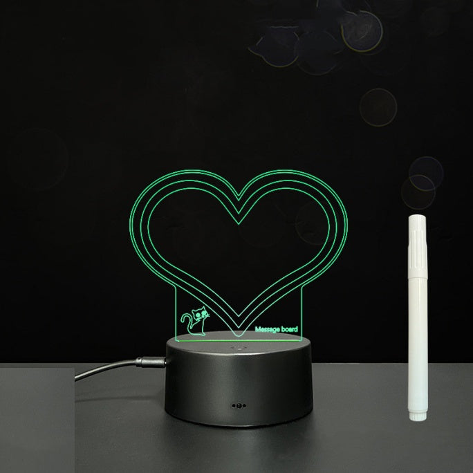 Glow Writing 3D Acrylic Board – LED Message Night Light for Notes, Reminders & Home Decor