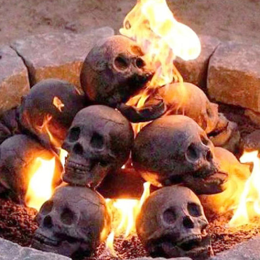 Skull Halloween Fire Pit Ornament – Outdoor BBQ Spooky Garden Decor