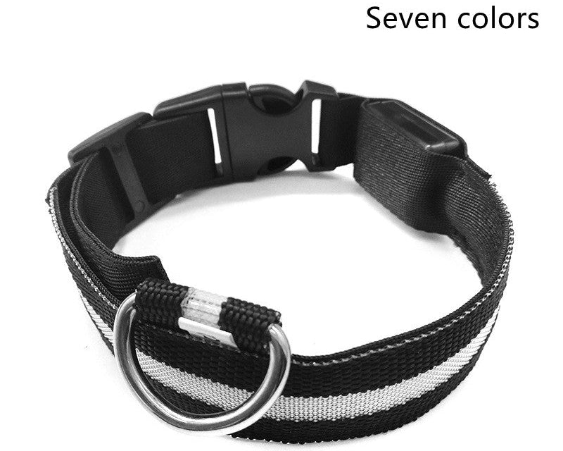 Adjustable LED Dog Collar – Bright Glowing Pet Collar for Night Walk Safety & Visibility