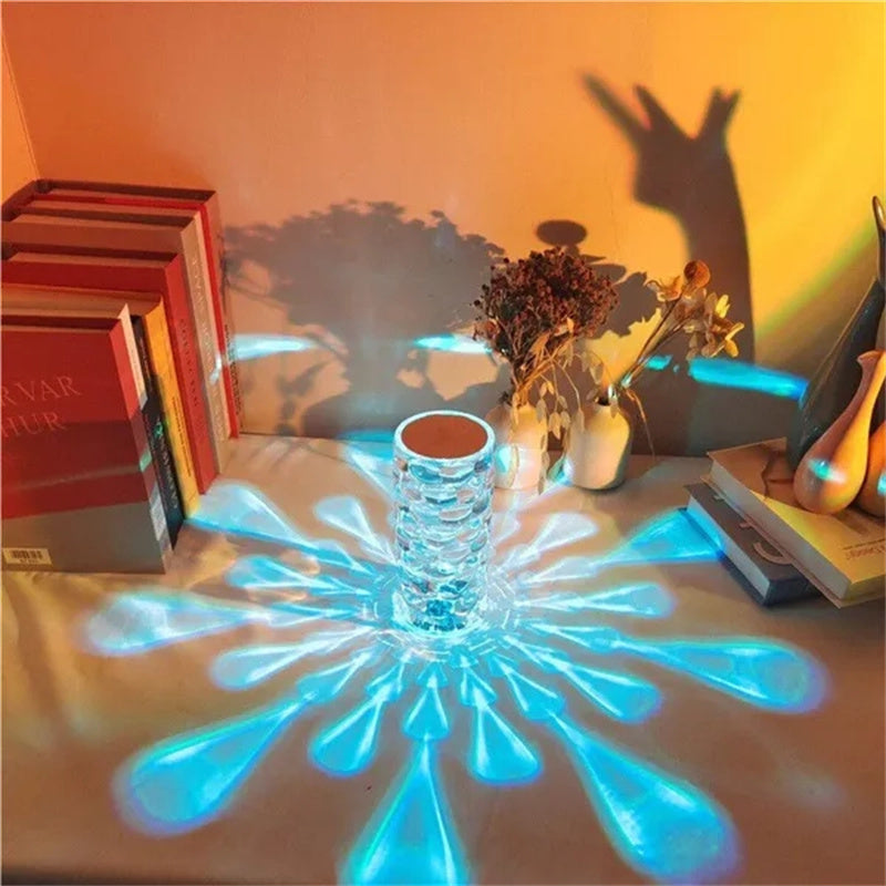 Crystal LED Night Light Diamond Lamp – Rechargeable Touch Table Lamp