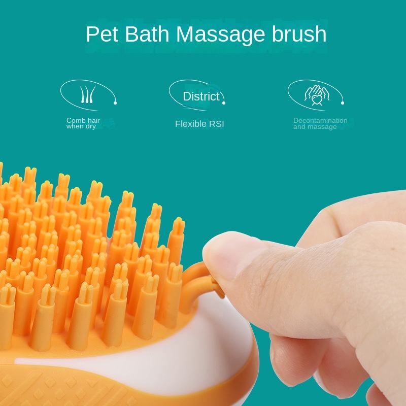 Pet Spa & Bath Brush – 2-in-1 Silicone Massage and Hair Removal Comb