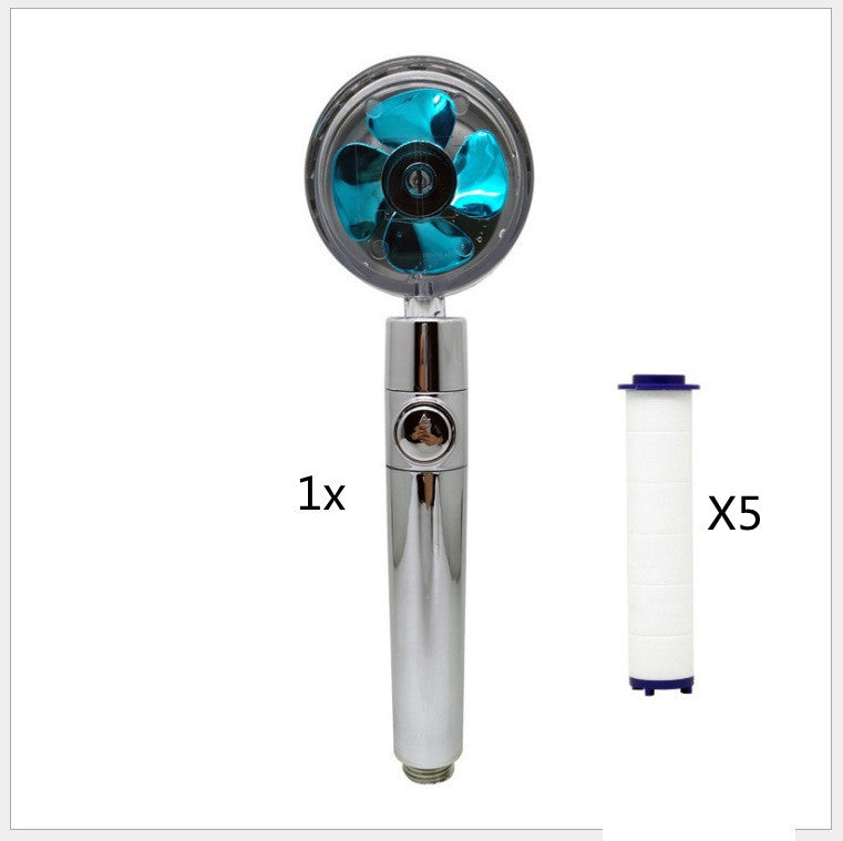 Strong Pressure Shower Head – Turbo Propeller Water Saving Handheld Spray
