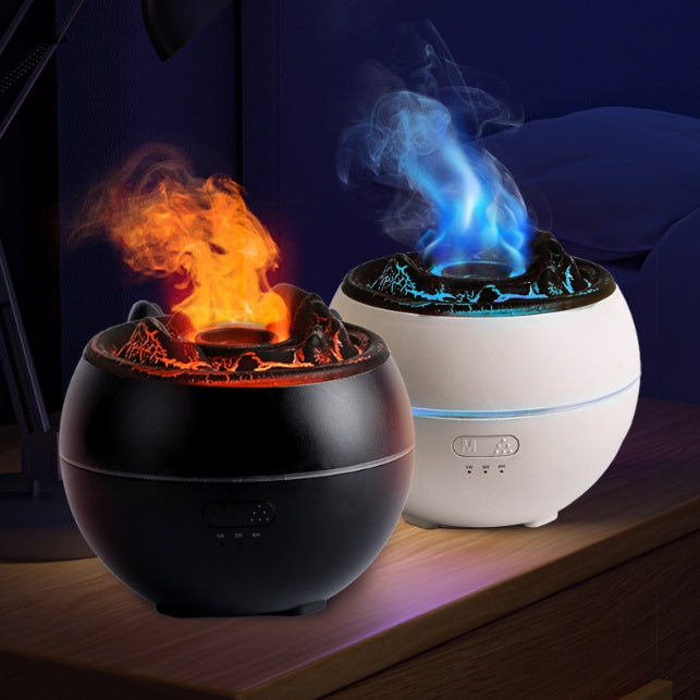 Ultrasonic Flame Humidifier – Essential Oil Diffuser for Home & Workspace