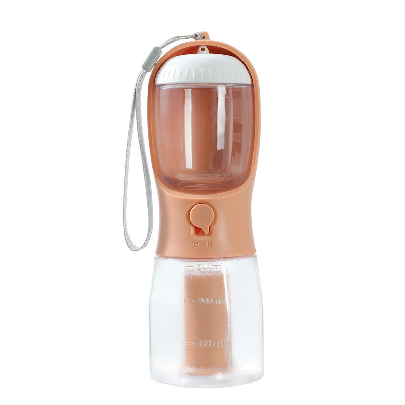 Compact 3-in-1 Dog Water Bottle Travel Cup | Portable Pet Feeder & Poop Bag Dispenser