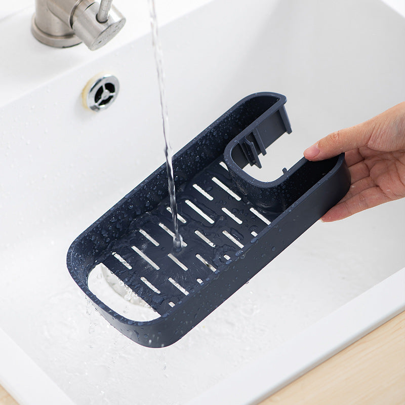 Kitchen Sink Faucet Holder – Space-Saving Sponge & Soap Drain Rack Organizer