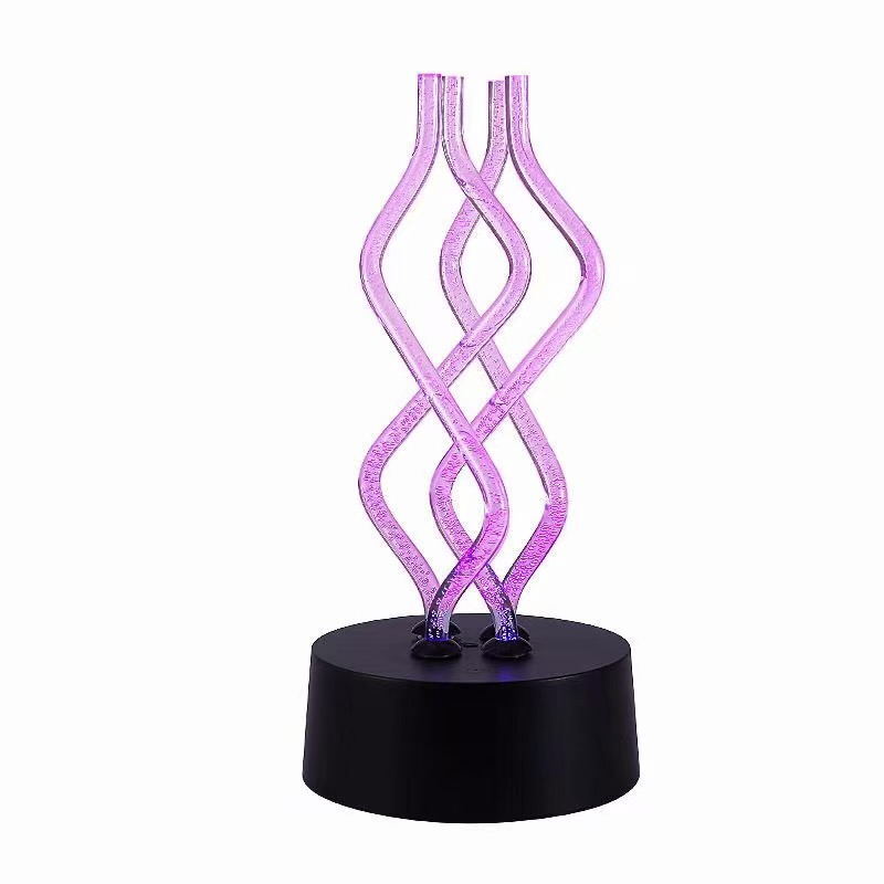 7 Color LED Acrylic Table Lamp – USB Night Light for Bedroom & Mood Lighting Decor