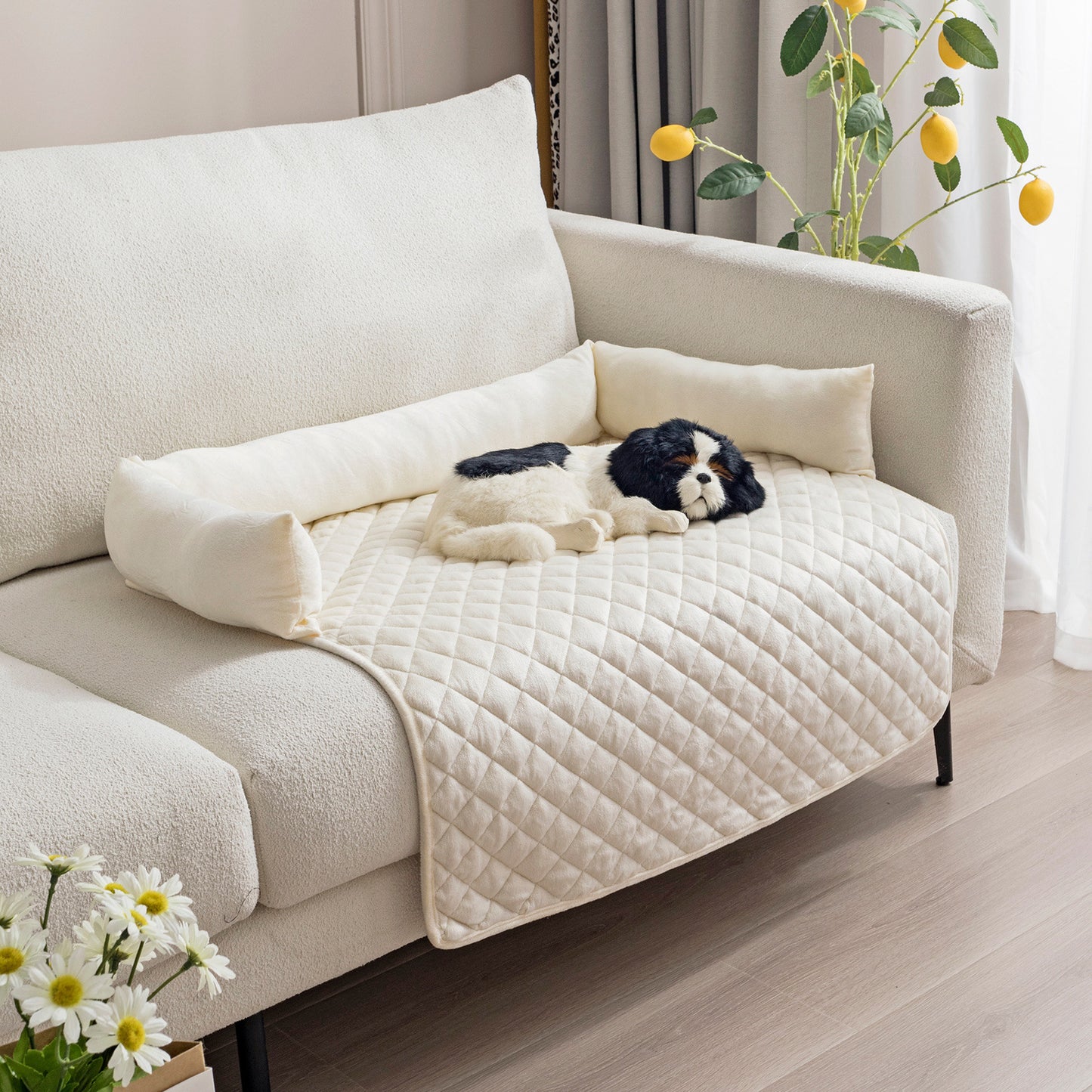 Pet Sofa Bed for Large Dogs – Cozy Comfort Cushion & Furniture Shield