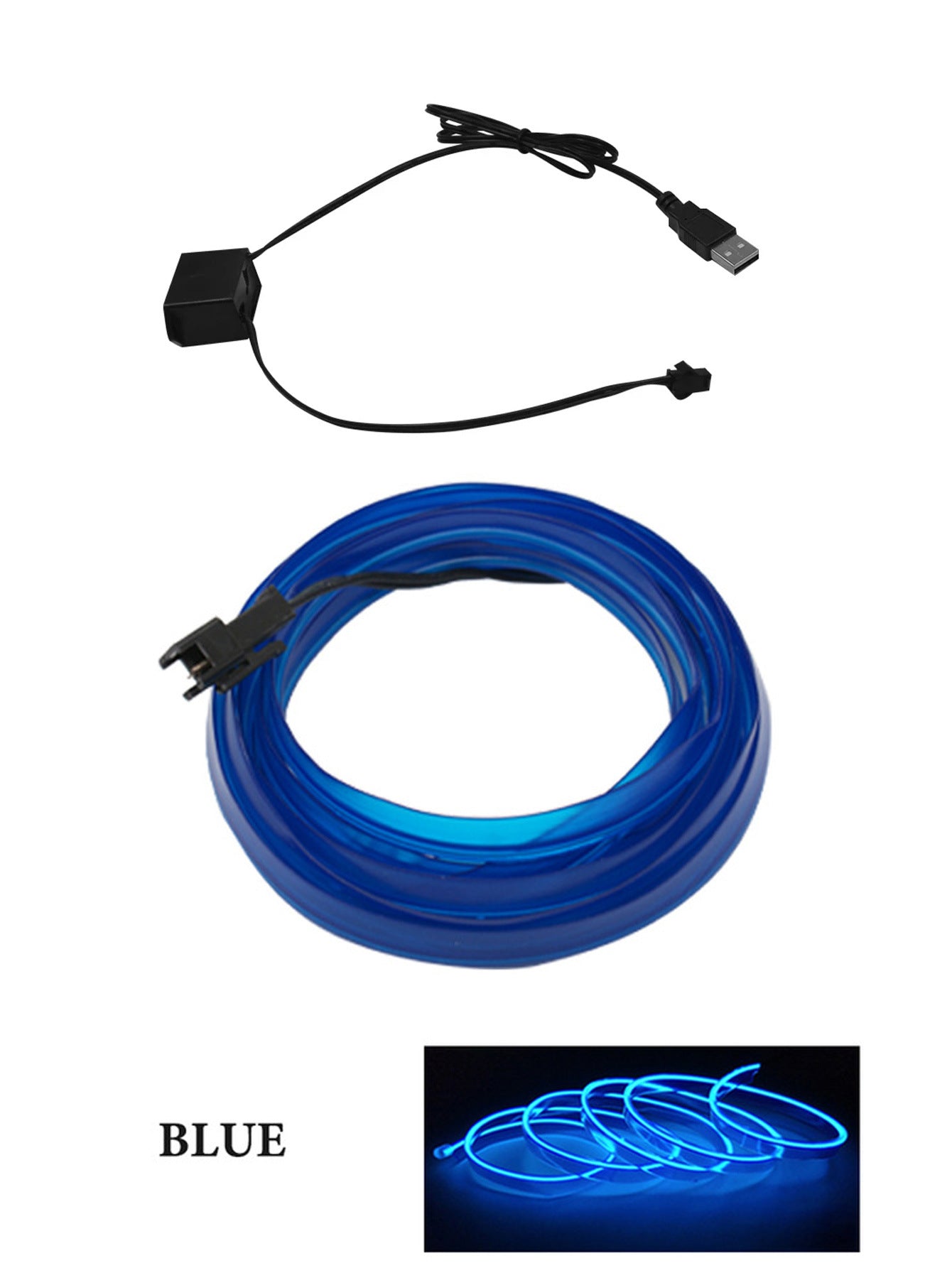 LED Car Interior Ambient Lighting Strip – USB Mood Light Decoration for Dashboard & Doors
