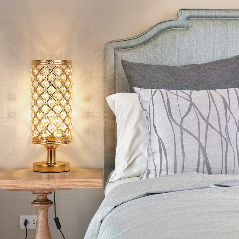 Crystal Bedside Table Lamp – Elegant Ambient Lighting for Bedroom & Living Room
