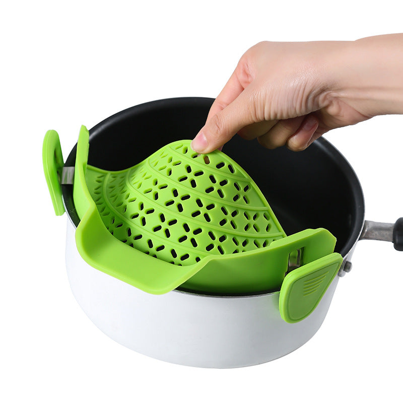 Silicone Pot Strainer Clip – Easy Drain Stopper for Mess-Free Cooking