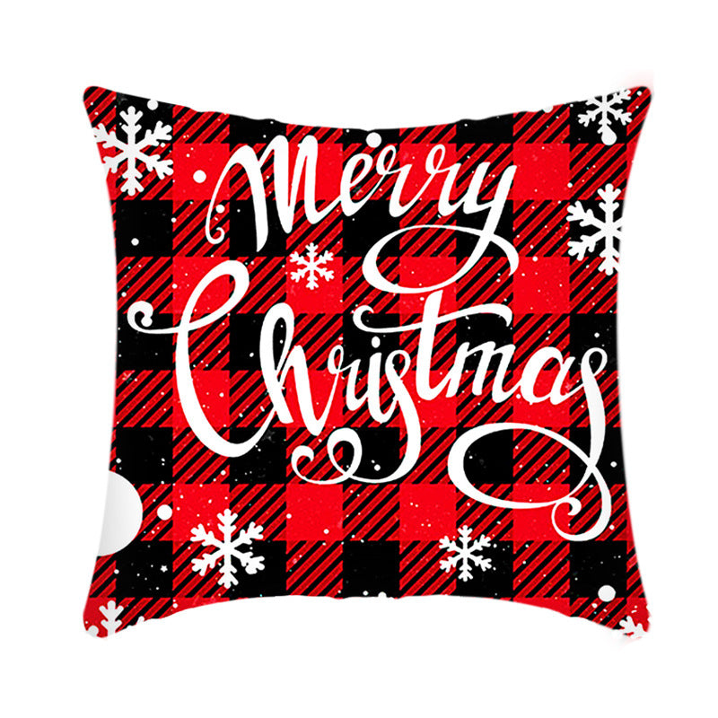 Christmas Decorative Cushion Cover Elk Santa Claus | Festive Sofa Pillow Xmas Home Decor