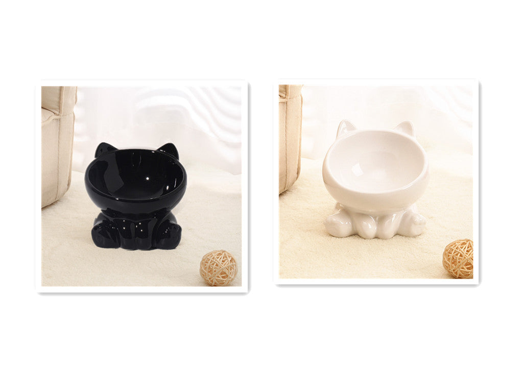 Stylish Ceramic Cat & Dog Bowl Raised Anti Choke Pet Food Bowl Ergonomic Feeding Dish