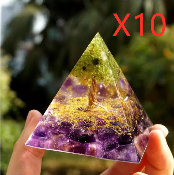 Natural Crystal Stone Pyramid – Energy Balance Decor for Home Desk Office Interior Styling
