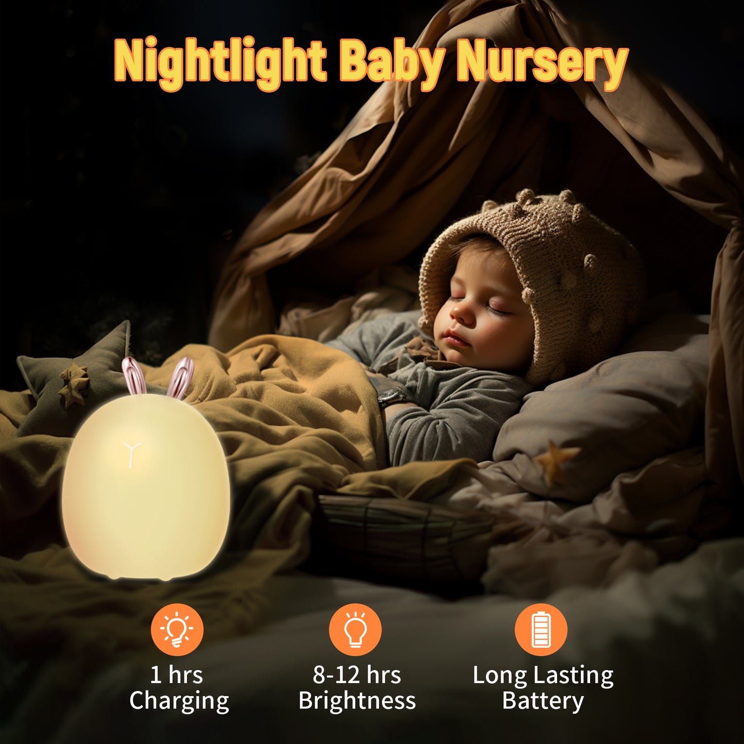 Adorable Animal Night Light – Silicone Touch Lamp for Nursery Decor