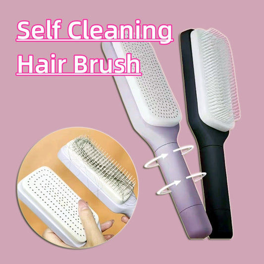 4-in-1 Self Cleaning Hair Brush | Anti-Static Detangling Scalp Massage Comb