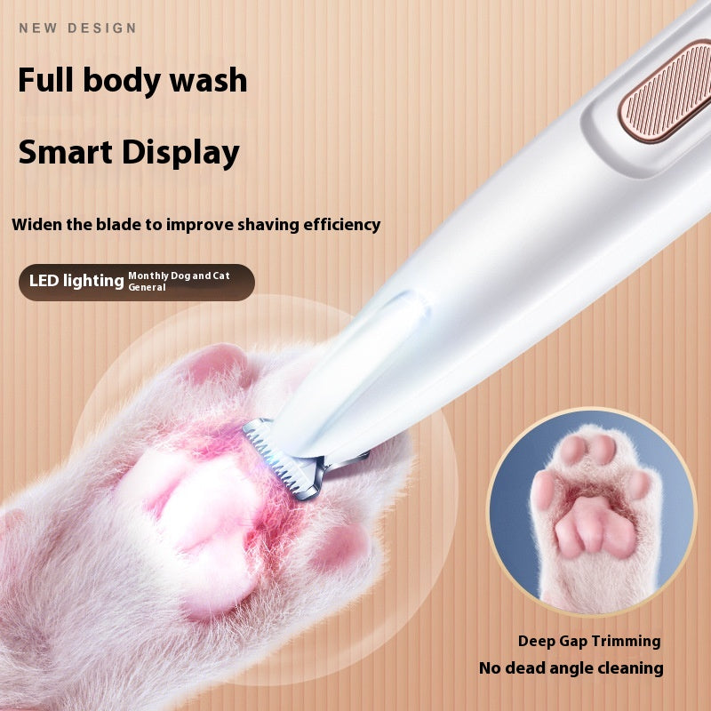 Waterproof Pet Paw Trimmer LED – Dog Hair Clipper for Safe & Easy Home Grooming