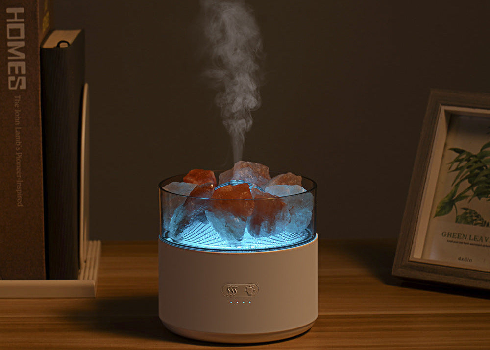 Ultrasonic Cool Mist Humidifier & Aromatherapy Diffuser – Crystal Salt Lamp Air Purifier w/ Ambient Mood Lighting