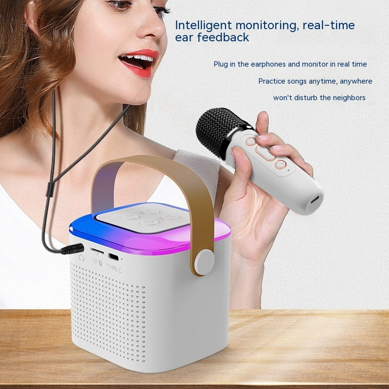 Wireless Karaoke Speaker System – Bluetooth RGB Microphone Set for Home Party & Entertainment