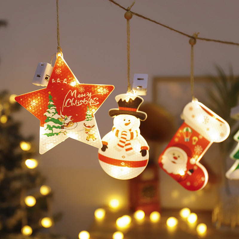 Fairy Curtain String Lights LED Star Snowflake – Christmas Decoration Lights for Bedroom & Party