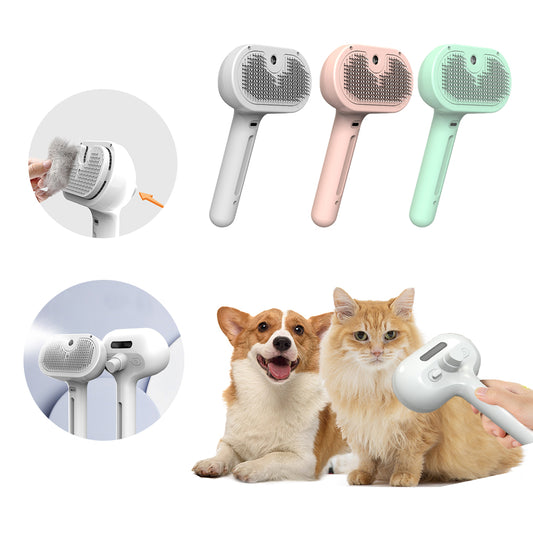 Self Cleaning Pet Grooming Brush with Mist Spray – Dog & Cat Hair Remover Comb