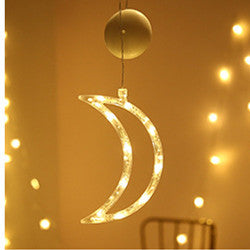 Snowflake & Star LED Curtain String Lights – Christmas Party Background Decor