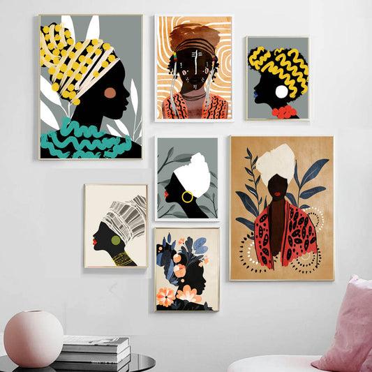 Abstract Girl Canvas Wall Art – Modern Home Decor Painting for Living Room & Bedroom