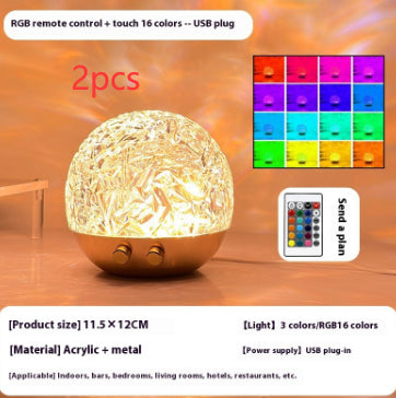 Aesthetic Crystal Night Light Projector – Water Ripple Lamp for Cozy Bedroom Ambiance
