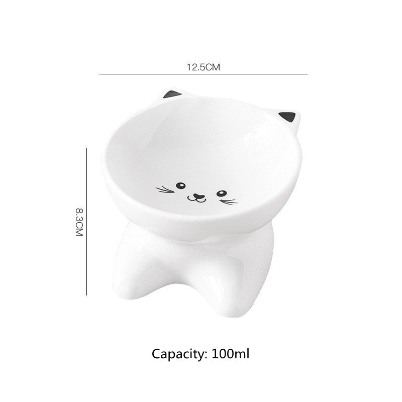 Anti-Slip Ceramic Cat Face Bowl – Cute Pet Food & Water Dish for Cats and Dogs