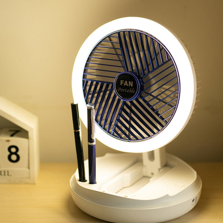 Foldable Table Fan USB – Portable Wall & Ceiling Fan with LED Light for Room
