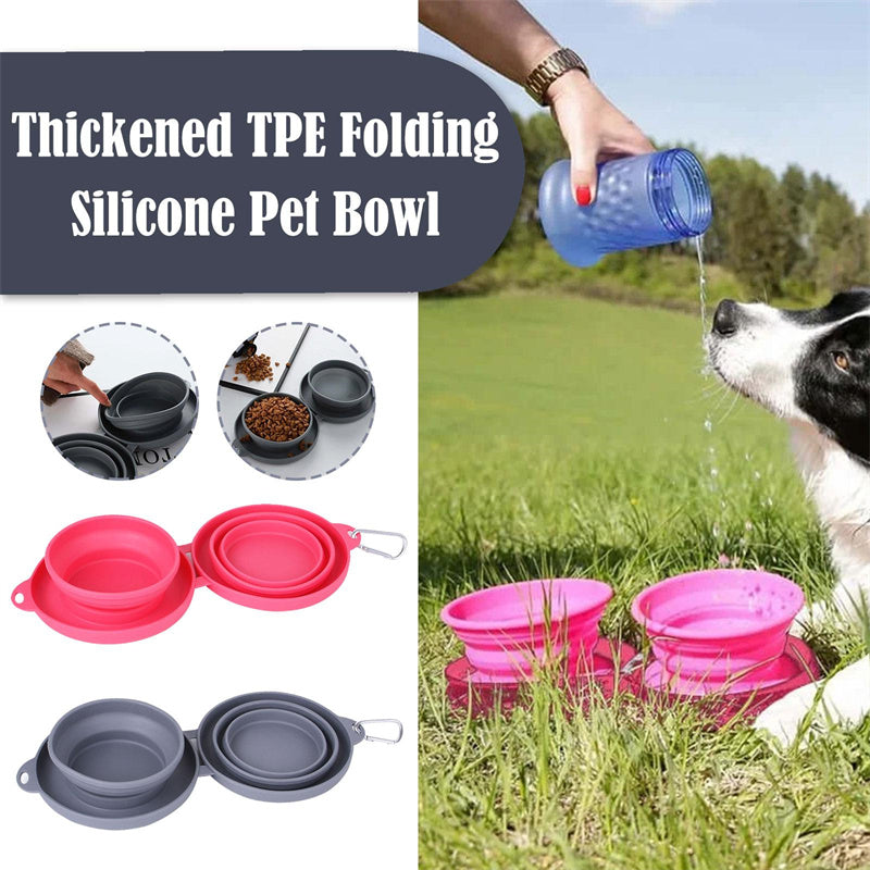 Portable 2-in-1 Dog Bowl – Foldable Double Pet Feeder for Food & Water