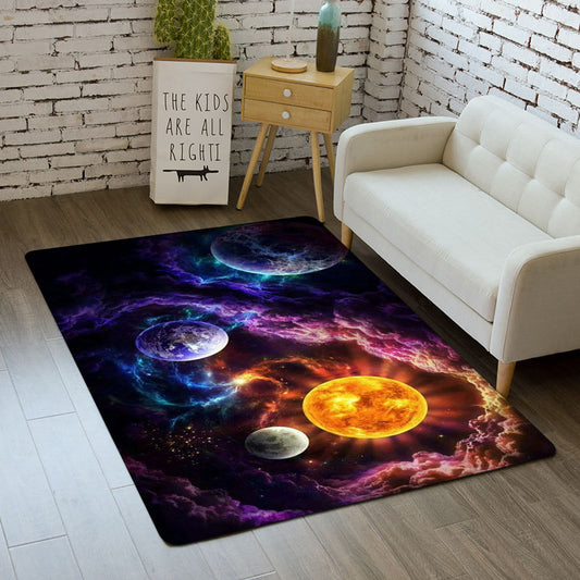 Starry Floor Mat Flannel Rug – Soft Living Room Home Decor Carpet